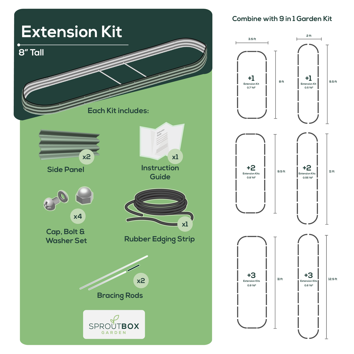 8" Tall Extension Kit